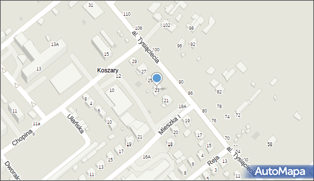 Kraśnik, Aleja Tysiąclecia, 23, mapa Kraśnik