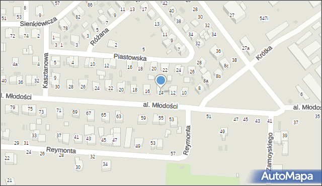 Kraśnik, Aleja Młodości, 14, mapa Kraśnik