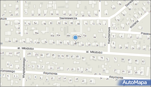 Kraśnik, Aleja Młodości, 48, mapa Kraśnik