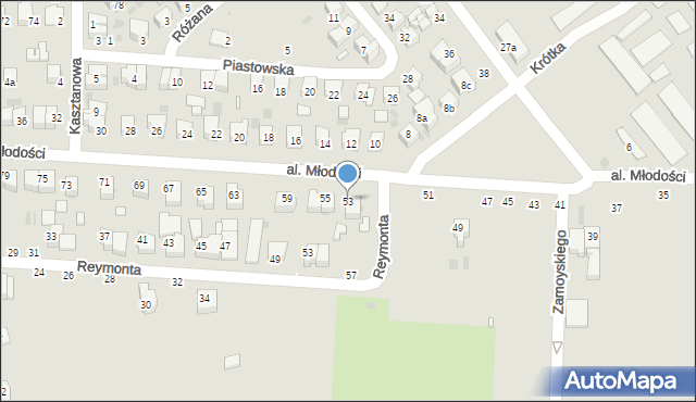 Kraśnik, Aleja Młodości, 53, mapa Kraśnik