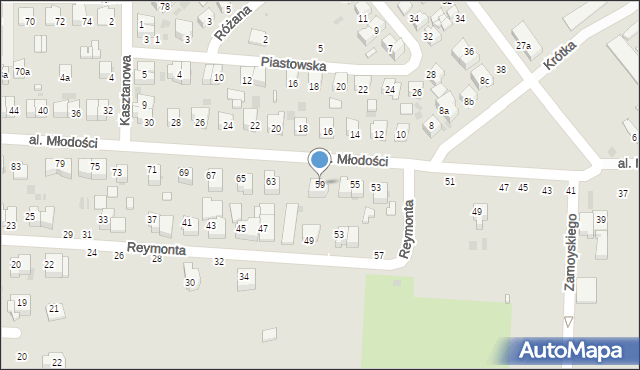 Kraśnik, Aleja Młodości, 59, mapa Kraśnik