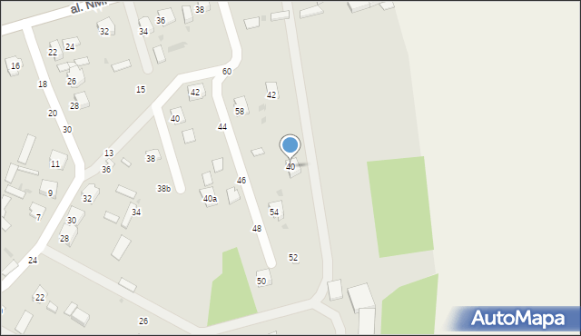 Krasnobród, Aleja Najświętszej Marii Panny, 40, mapa Krasnobród