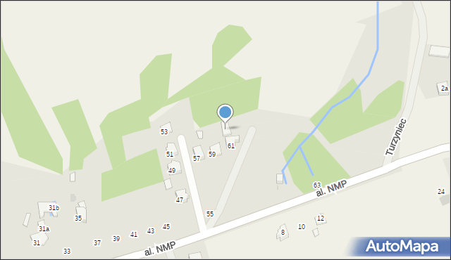 Krasnobród, Aleja Najświętszej Marii Panny, 61a, mapa Krasnobród