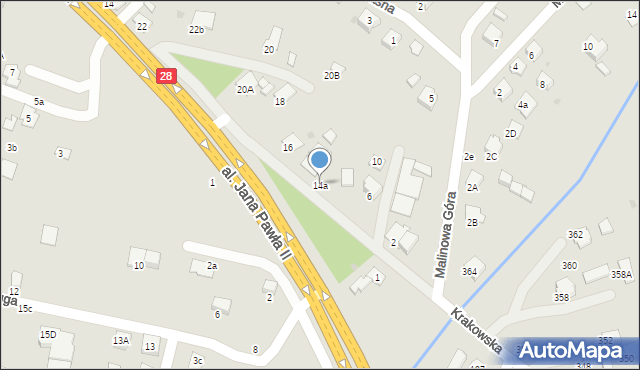 Krosno, Aleja Jana Pawła II, 14a, mapa Krosna