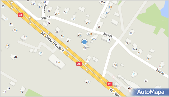 Krosno, Aleja Jana Pawła II, 34, mapa Krosna