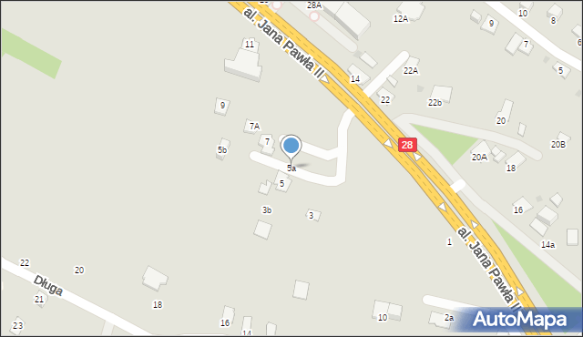Krosno, Aleja Jana Pawła II, 5a, mapa Krosna
