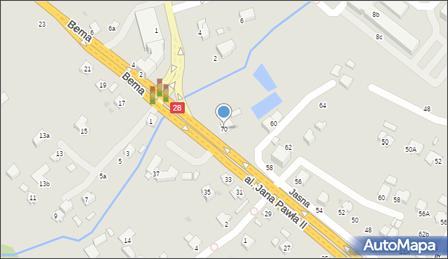 Krosno, Aleja Jana Pawła II, 70, mapa Krosna