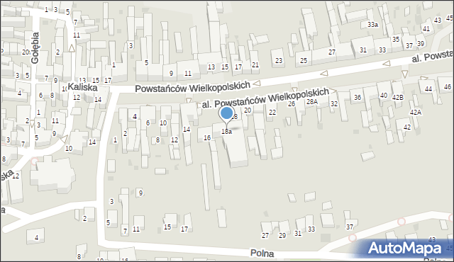 Krotoszyn, Aleja Powstańców Wielkopolskich, 18a, mapa Krotoszyna