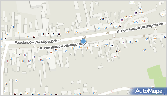 Krotoszyn, Aleja Powstańców Wielkopolskich, 30, mapa Krotoszyna