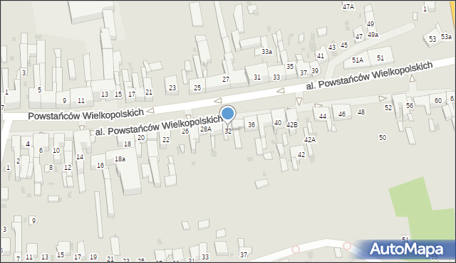 Krotoszyn, Aleja Powstańców Wielkopolskich, 32, mapa Krotoszyna