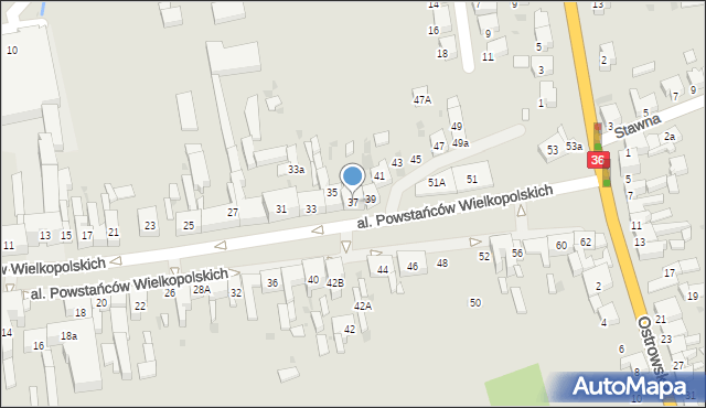 Krotoszyn, Aleja Powstańców Wielkopolskich, 37, mapa Krotoszyna