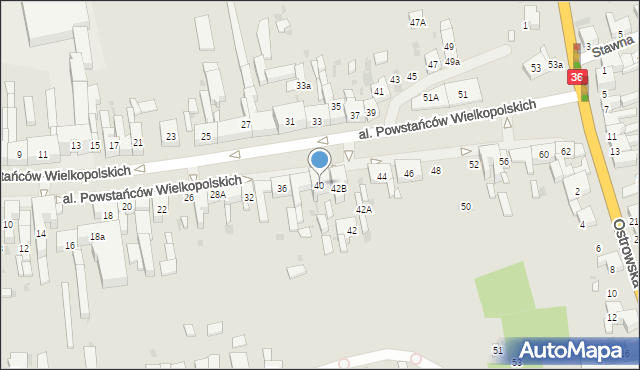 Krotoszyn, Aleja Powstańców Wielkopolskich, 40, mapa Krotoszyna