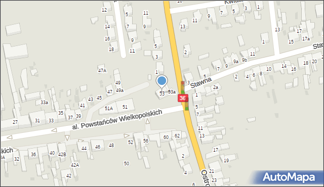Krotoszyn, Aleja Powstańców Wielkopolskich, 53, mapa Krotoszyna