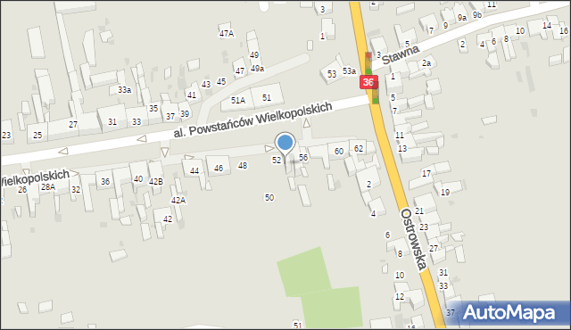 Krotoszyn, Aleja Powstańców Wielkopolskich, 54, mapa Krotoszyna