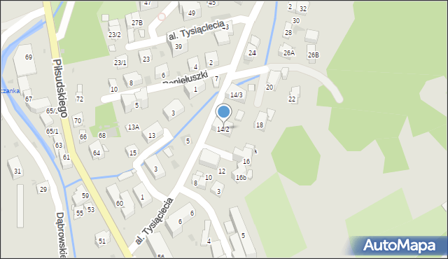 Krynica-Zdrój, Aleja Tysiąclecia, 14/2, mapa Krynica-Zdrój