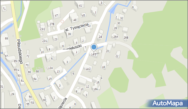 Krynica-Zdrój, Aleja Tysiąclecia, 14/3, mapa Krynica-Zdrój