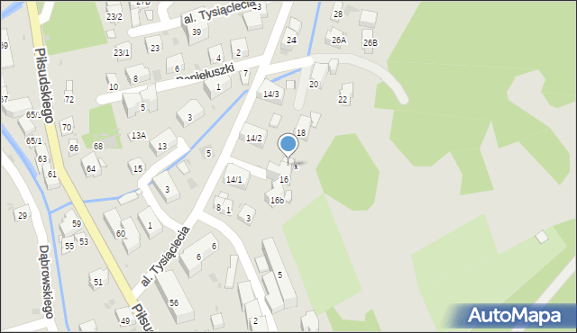 Krynica-Zdrój, Aleja Tysiąclecia, 16a, mapa Krynica-Zdrój