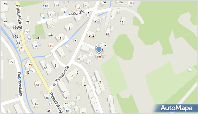 Krynica-Zdrój, Aleja Tysiąclecia, 16b, mapa Krynica-Zdrój