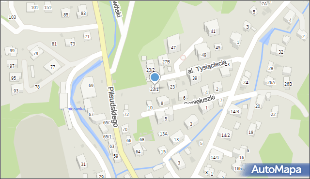 Krynica-Zdrój, Aleja Tysiąclecia, 23/1, mapa Krynica-Zdrój