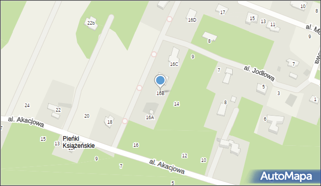 Książenice, Aleja Akacjowa, 16B, mapa Książenice