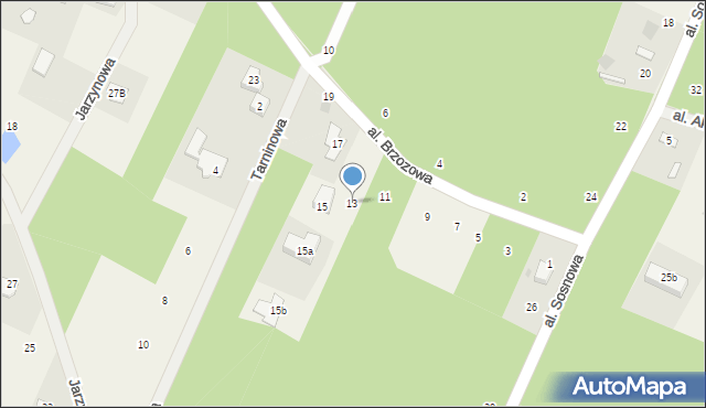 Książenice, Aleja Brzozowa, 13, mapa Książenice