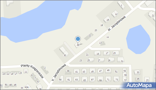 Książenice, Aleja Jarzębinowa, 24, mapa Książenice