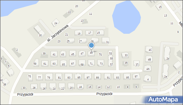 Książenice, Aleja Jarzębinowa, 49, mapa Książenice