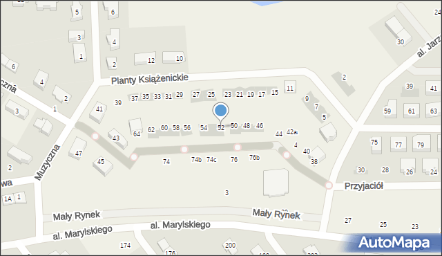 Książenice, Aleja Jarzębinowa, 52, mapa Książenice