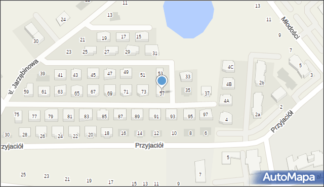 Książenice, Aleja Jarzębinowa, 57, mapa Książenice