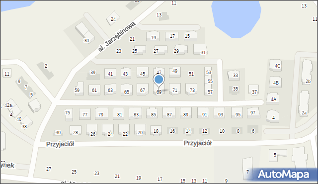 Książenice, Aleja Jarzębinowa, 69, mapa Książenice