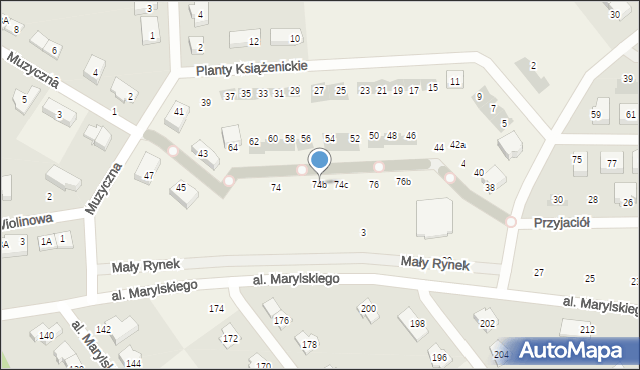 Książenice, Aleja Jarzębinowa, 74b, mapa Książenice