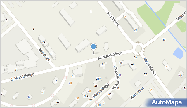 Książenice, Aleja Marylskiego E., 1, mapa Książenice
