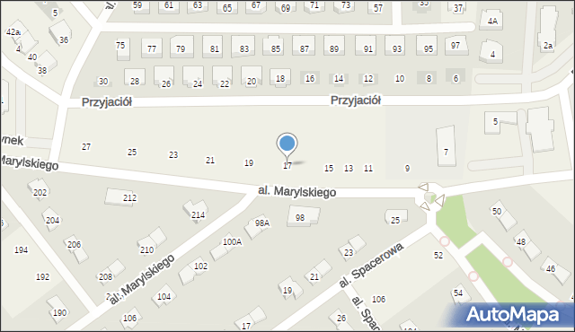 Książenice, Aleja Marylskiego E., 17, mapa Książenice