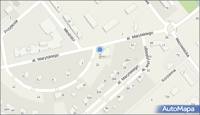 Książenice, Aleja Marylskiego E., 22, mapa Książenice