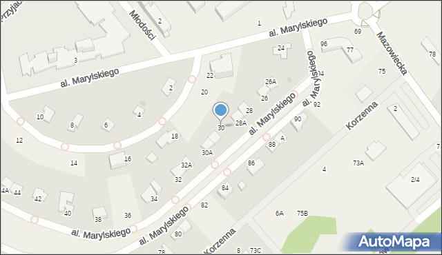 Książenice, Aleja Marylskiego E., 30, mapa Książenice