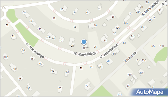 Książenice, Aleja Marylskiego E., 38, mapa Książenice