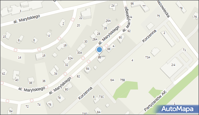 Książenice, Aleja Marylskiego E., 86, mapa Książenice