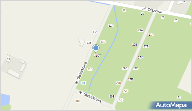 Książenice, Aleja Olszowa, 31C, mapa Książenice