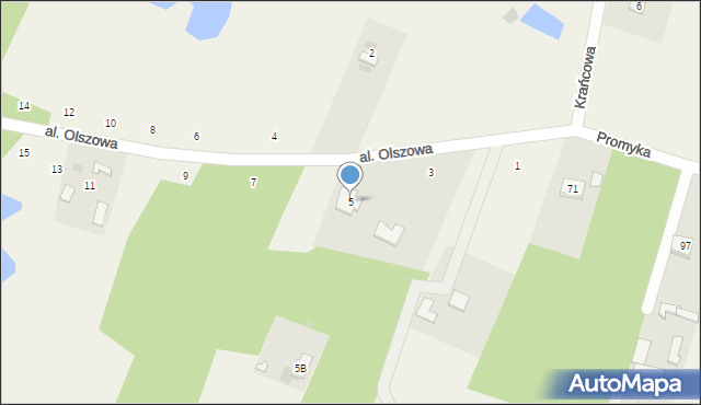 Książenice, Aleja Olszowa, 5, mapa Książenice