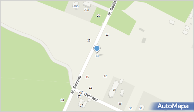 Książenice, Aleja Sadowa, 13, mapa Książenice