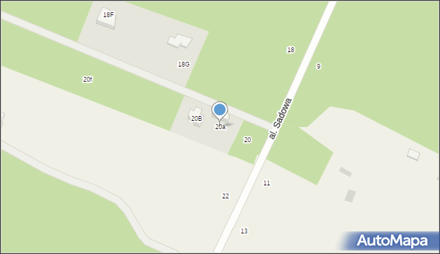 Książenice, Aleja Sadowa, 20a, mapa Książenice