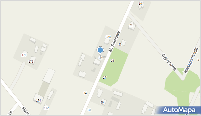 Książenice, Aleja Sosnowa, 32, mapa Książenice