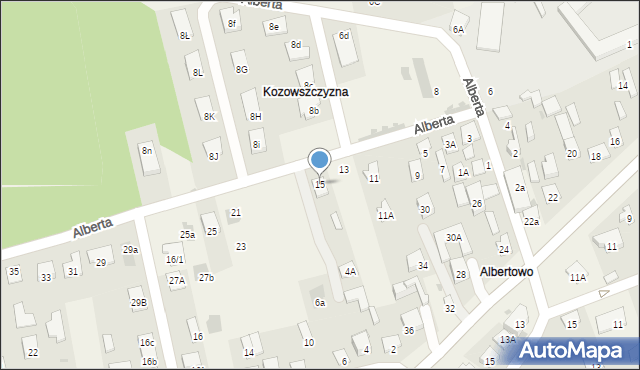 Księżyno, Alberta, 15, mapa Księżyno
