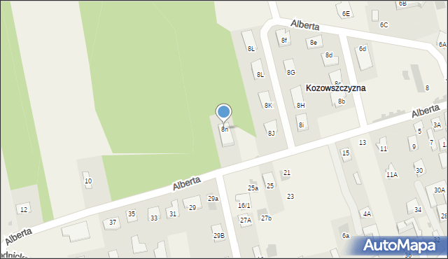 Księżyno, Alberta, 8n, mapa Księżyno