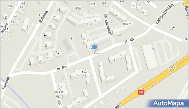 Kutno, Aleja Armii Krajowej, IV, mapa Kutno