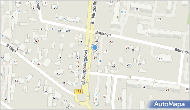 Łask, Aleja Niepodległości, 18, mapa Łask