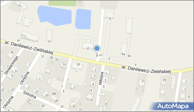 Łazieniec, Aleja Danilewicz-Zielińskiej Marii, 8, mapa Łazieniec