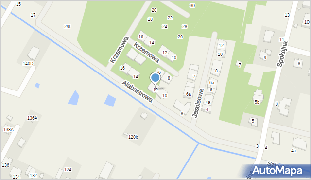 Łazy, Alabastrowa, 12, mapa Łazy