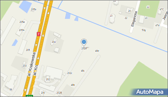 Łazy, Aleja Krakowska, 202d, mapa Łazy