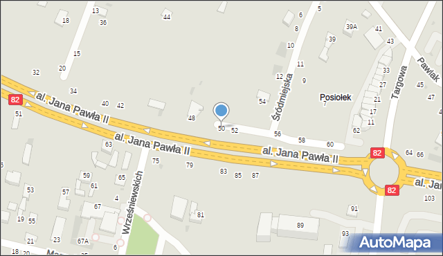 Łęczna, Aleja Jana Pawła II, 50, mapa Łęczna